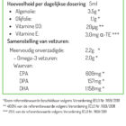 Voedingswaarden Omega-3 Vegan (100 ml)