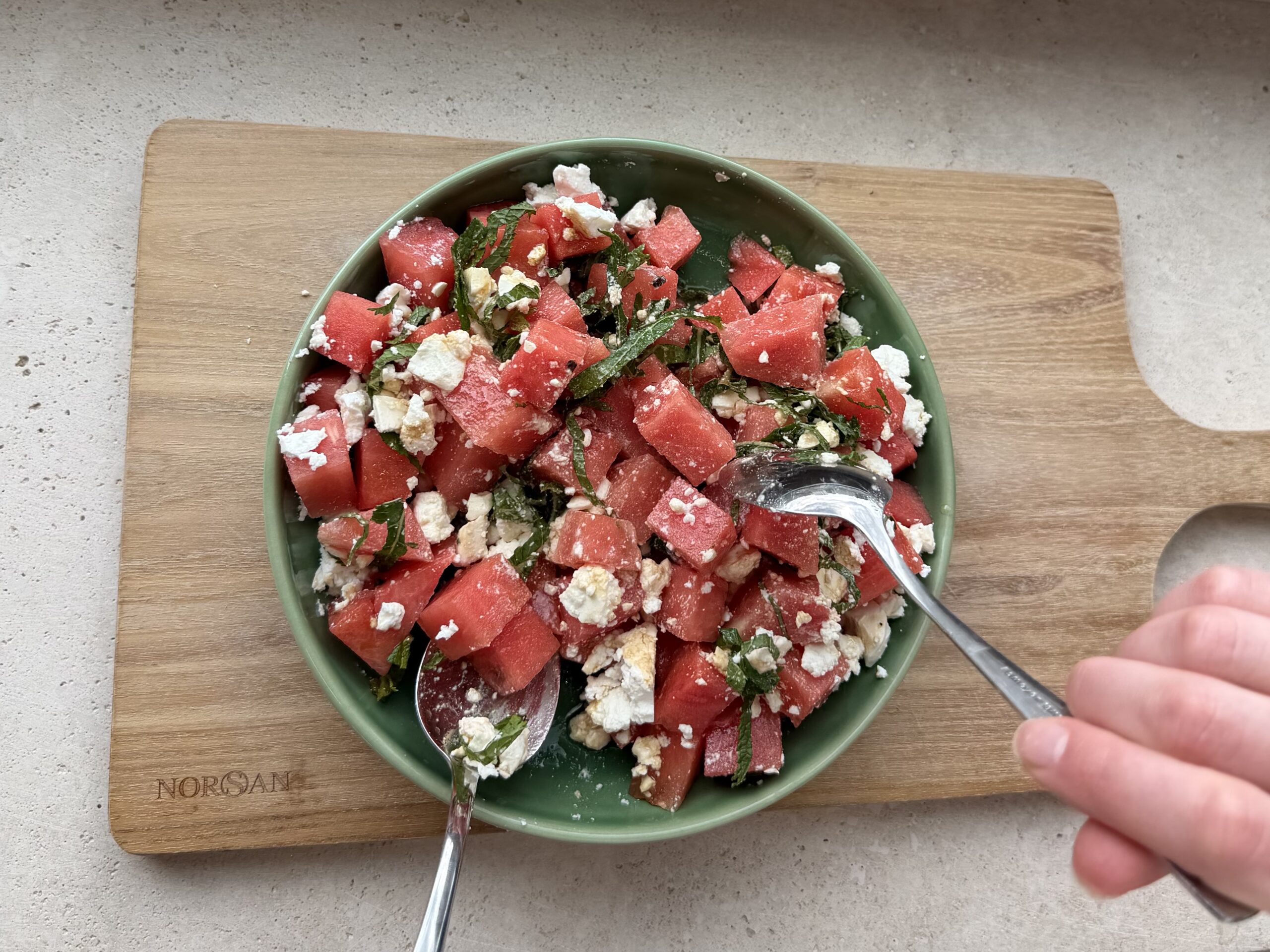 Watermeloen-feta salade met omega-3